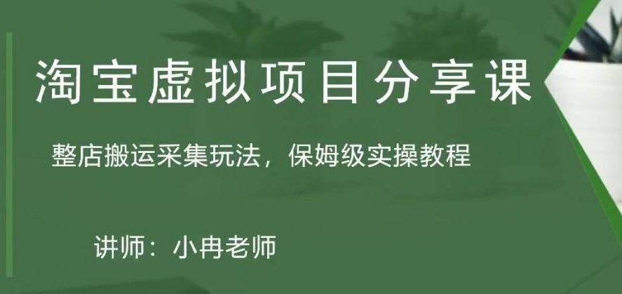 淘宝虚拟整店搬运采集玩法分享课_保姆级实操教程-小目标博客资源网