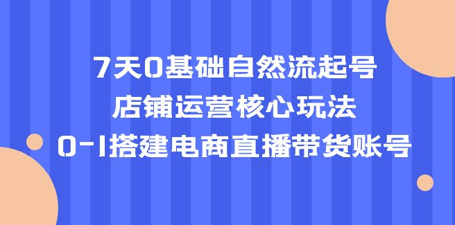 店铺运营核心玩法_从0-1搭建电商直播带货-小目标博客资源网