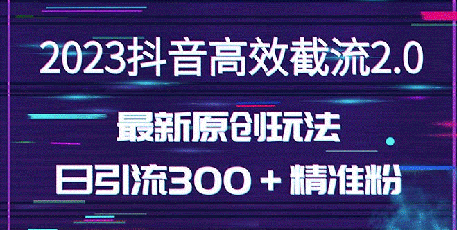 独家抖音截流玩法_日引300+创业粉（价值1280）-小目标博客资源网